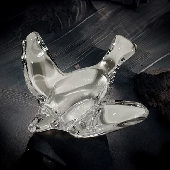 Crystal Bird-Trinket Dish-Candy-Votive Candle Holder-Princess House-VTG-Vanity - Picture 1 of 8